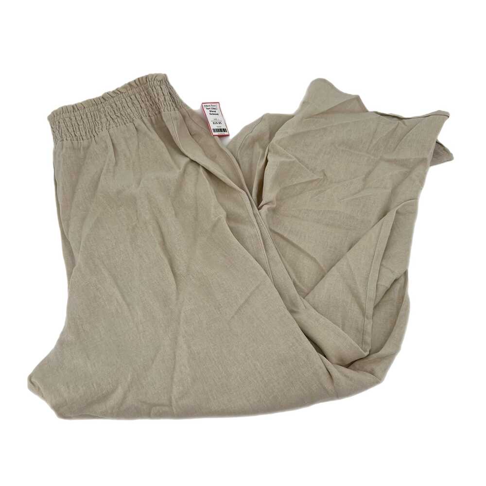 Ellen Tracy Tan Wide Leg Pants Elastic Waist | Womens L